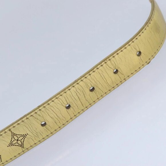 LOUIS VUITTON Monogram Mahina Ceinture Belt Leather Gold M9614W LV Auth bs17576 - Picture 8 of 16